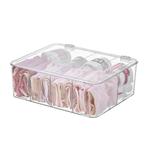 Clear Underwear Storage Box Divider with Lid
