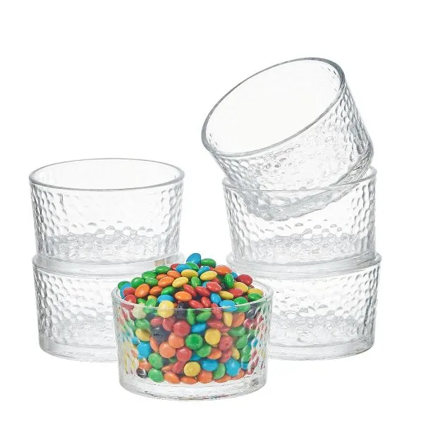 Set of 6 Small Glass Bowls for Dessert, Snacks, Dips and Sauces Mini glass dessert bowls