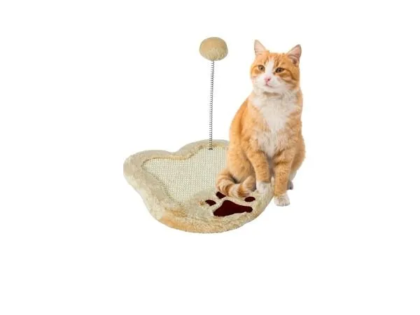 Interactive cat paw scratching pad with spring toy
