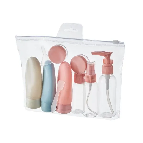 Travel toiletry set bottles under 100ml for carry-on luggage