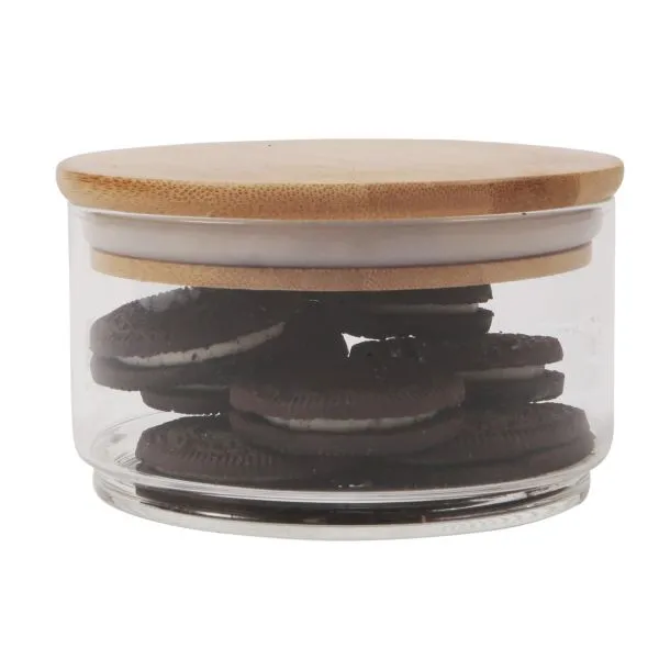 Stacked Glass Jar with Bamboo Lid