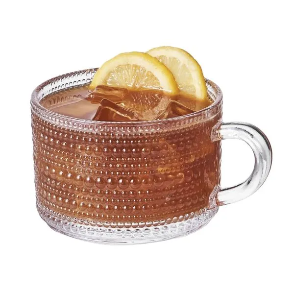 Multi-purpose Wide mouth 325ml glass cup perfect for breakfast oatmeal and hot drinks